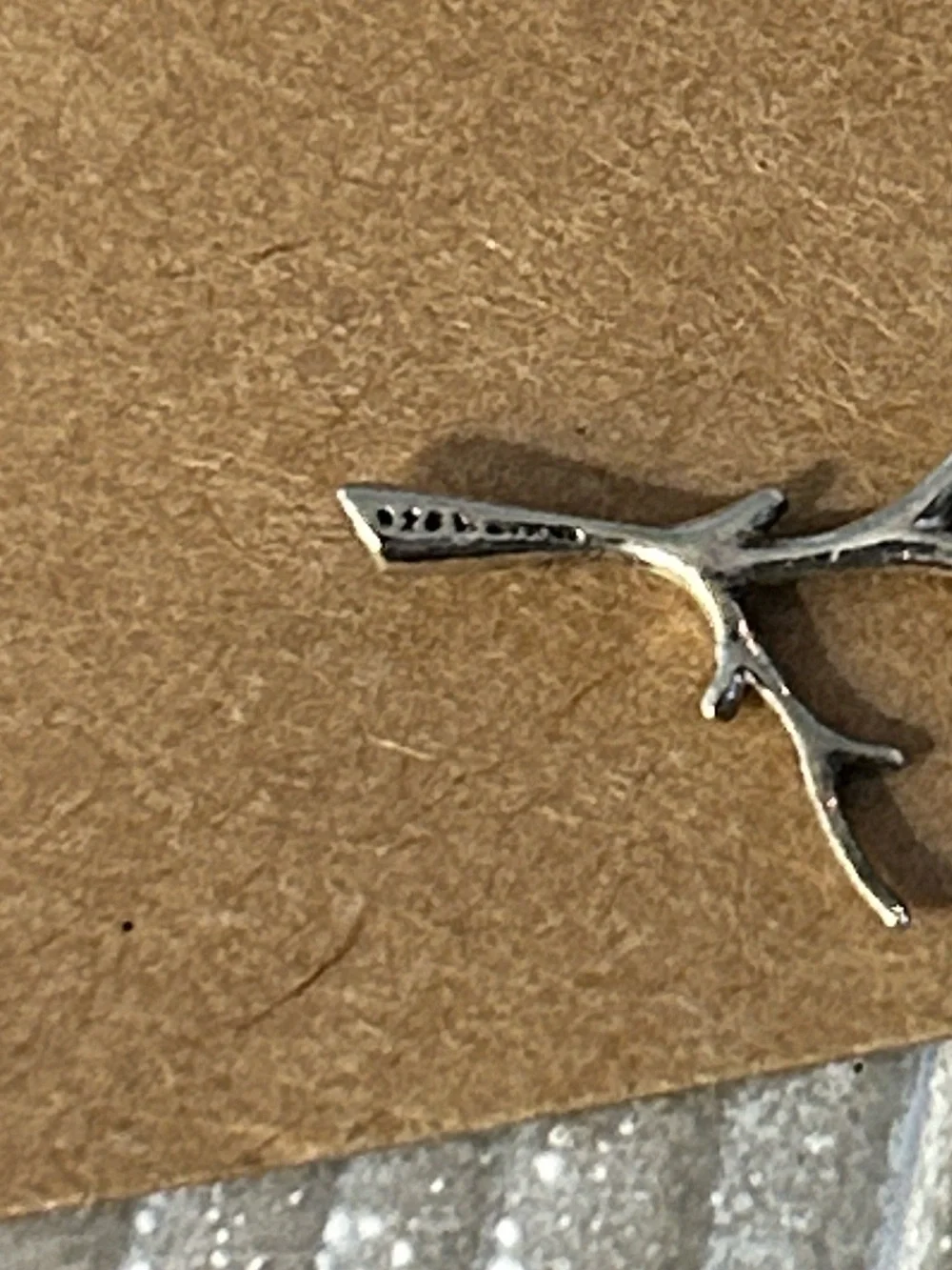 Sterling Silver Twig post back Drop Earrings NEW dainty